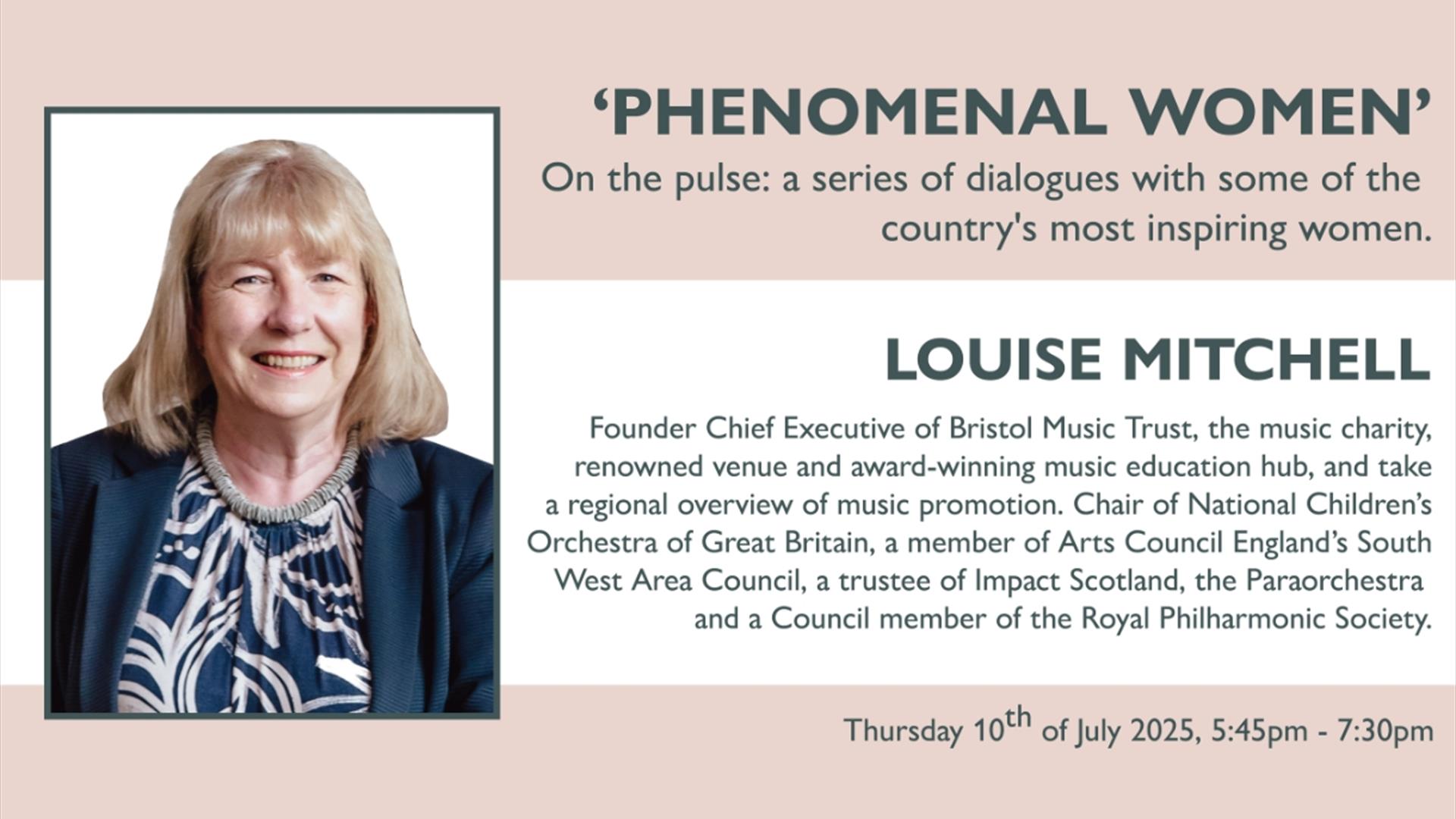 'Phenomenal Women' with Louise Mitchell at The Gainsborough Bath Spa