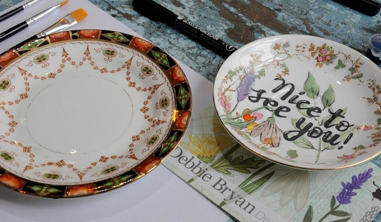 Plate Painting - Craft of the month February 2025 at Debbie Bryan