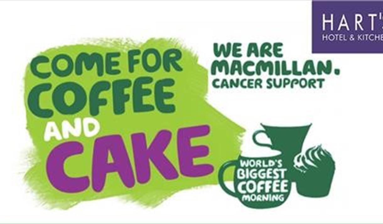 Macmillan Coffee Morning at Hart's Hotel and Kitchen
