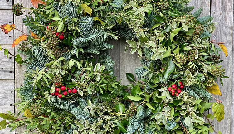 Festive Christmas wreath making workshop